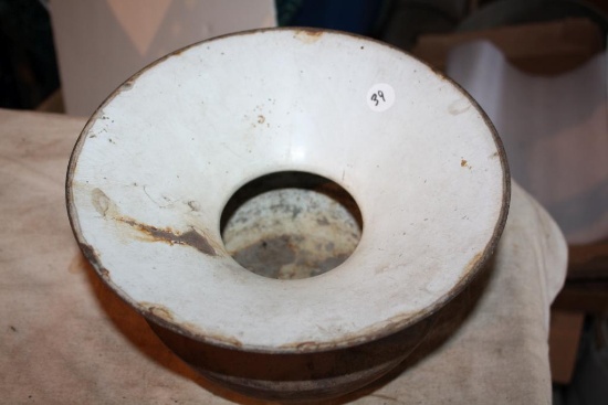 Antique Cast Iron and Porcelain Spittoon