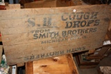Antique Smith Bros. Cough Drops Wood Crate