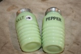 Antique Jadeite Salt & Pepper Shakers