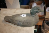 Antique 1946 Paper Mache Duck Decoy, glass eyes