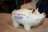 Rare 50th Anniv.Pottery Glazed Piggy Bank