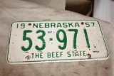 Nebraska the Beef State 1957 License Plate