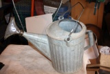 Vintage 2 Gallon Galvanized Watering Can w/Brass Nozzle