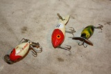 (3) Antique Fishing Lures, 1 wood