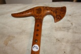 Antique hand Carved Cane, Iron Foot