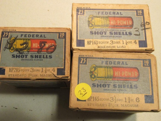 Federal Hi-Power 16ga 2 Boxes, 12ga 1 box