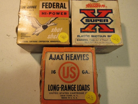 Western Super X, Federal Hi-Power, Ajax Heavy 2-Pc Box 16 ga (Rough Box)