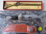 Mossy Oak Hunting Knife, Flintlock Brass Scale Replica