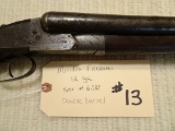 Meriden Firearms  12 ga, Double Barrel, Double Trigger