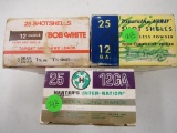 3 boxes 12 ga Shells ( Bob White, Herters, Hiawatha) 7 1/2 Shot