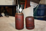 Antique Drill Bit Set in Wood Container