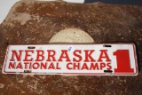 Nebraska National Champs License Plate Topper