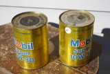 2 Vintage Mobil Super Oil Cans