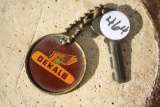 Antique DeKalb Tin Key Chain, 800A