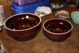 (2) Brown Crock Bowls, 7