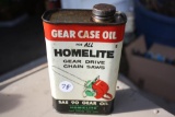 Rare Homelite Chainsaw Tin Oil Can