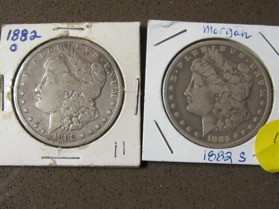 1882 S, 1882 O, MORGAN DOLLARS