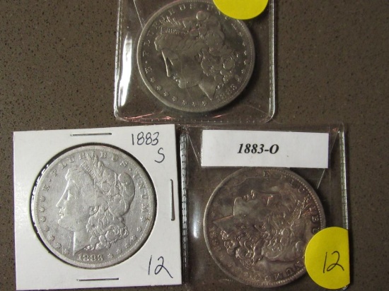 1883,1883 O, 1883 S, MORGAN DOLLARS