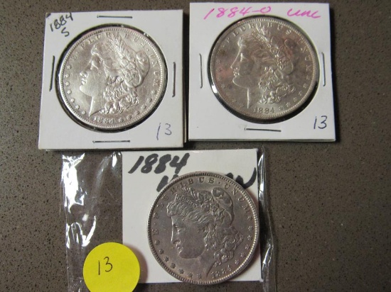 1884,1884 O,1884 S, MORGAN DOLLARS