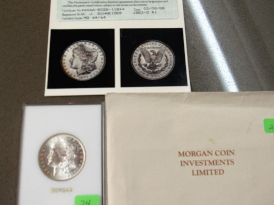 1883 O PHOTOGRADED MORGAN DOLLAR MS64/64