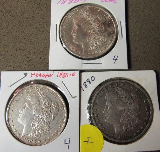 1880, 1880 O,1880 S, MORGAN DOLLARS