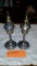 Pair of Pewter? Whale Oil Lamps