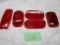 5 Old Glass Car or Truck Marker Tail Lights, Triflex and others