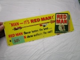 Old Red Man Chewing Tobacco Tin Sign