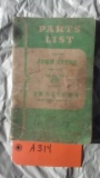 John Deere A Dealer Parts List Book