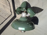 Old Rare Revere Green & White Enamel Gas Station Cluster Light