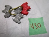 3 Old Plastic Scottie Dog Charms