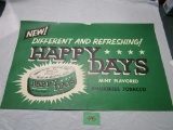 Happy Days Paper Mint Flavored Chewing Tobacco Sign