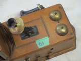 Wood 1960's AM Crank Telephone Radio