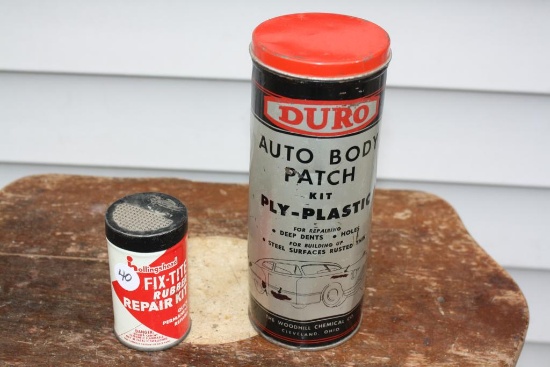 Vintage Hollingshead Fix-Tite and Duro Auto Body Tins