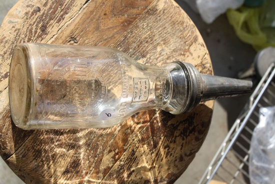 Huffman Glass Oil Bottle
