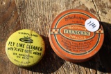 2 Antique Fishing Tins