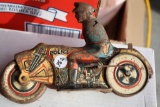 Vintage Unique Art Tin Wind-up Motorcycle Toy