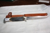 Vintage Queen Fixed Blade Knife w/Sheath, no. 95