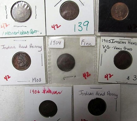 1900,1901,1902,1903,1904,1905,1906,1907 INDIANHEAD CENTS