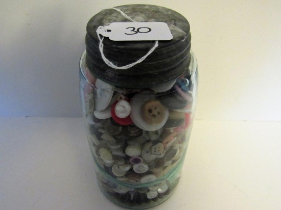 jar of old buttons