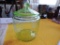 Green glass cookie jar