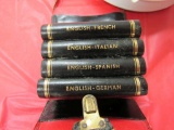 Leather case with foreign langauges to english