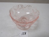 Pink depression glass candy dish