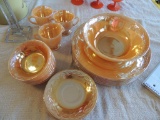 Fire King peach luster Laurel Leaf dishes