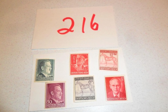 Lot of 6 WWII Nazi Stamps