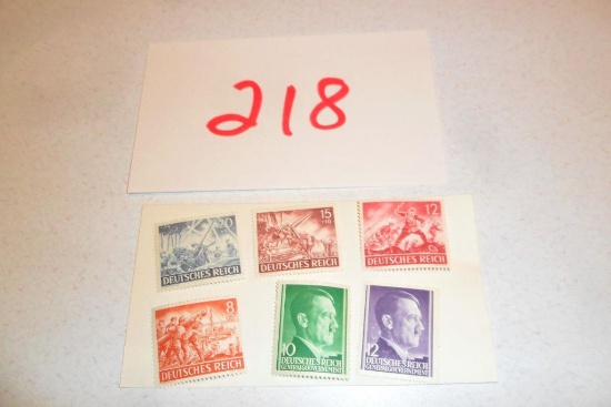 Lot of 6 WWII Nazi Stamps