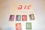 Lot of 6 WWII Nazi Stamps