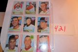 (9) 1969 Topps Baseball Cards