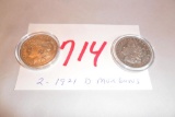 (2) 1921-D Morgan Dollars