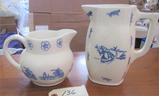 2 Delft pitchers